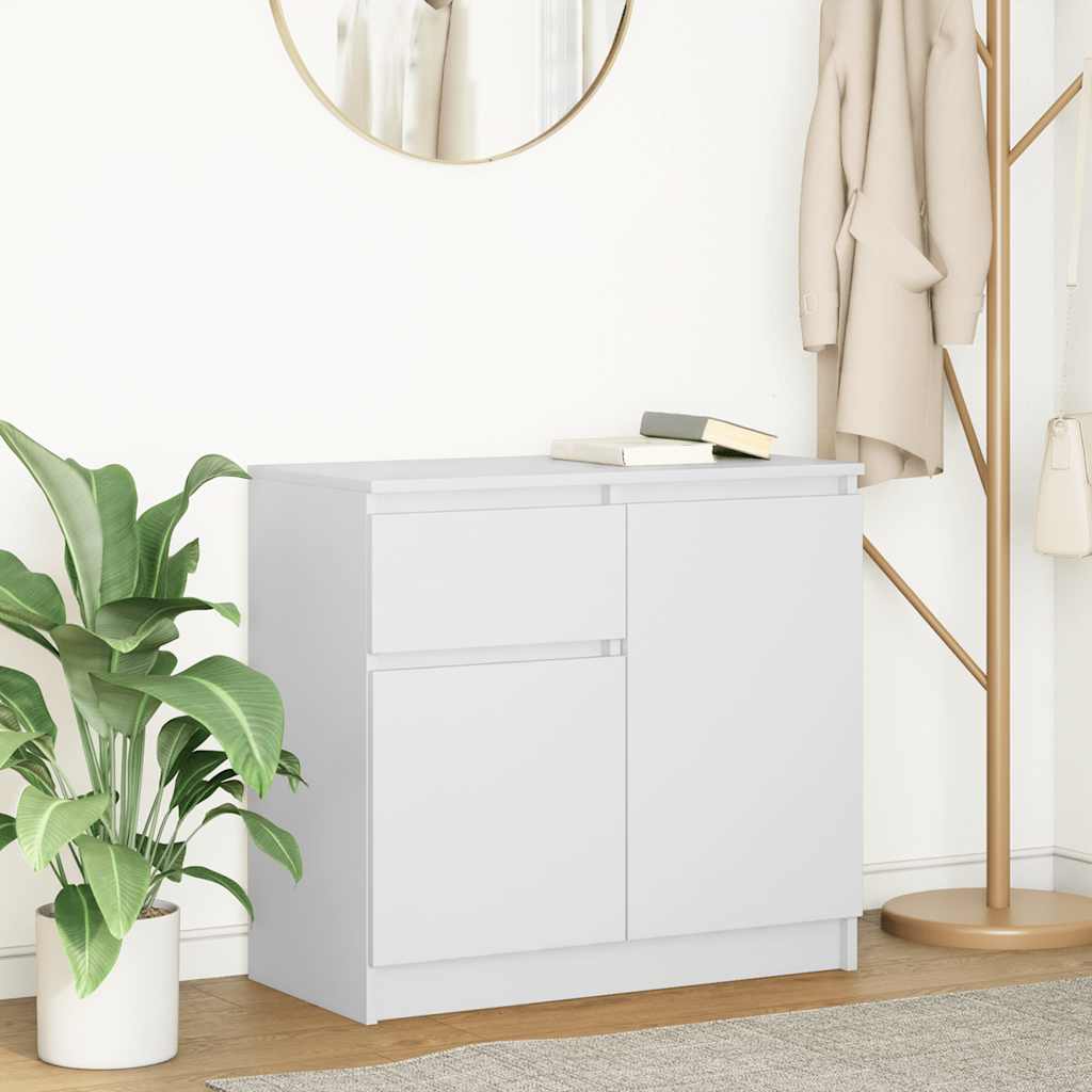 Credenza con Cassetto Bianco 71x35x65 cm in Legno Multistrato - homemem39
