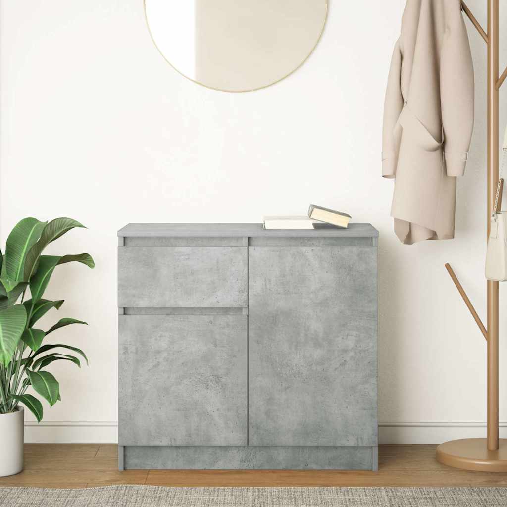 Credenza con Cassetto Grigio Cemento 71x35x65 cm in Truciolato - homemem39