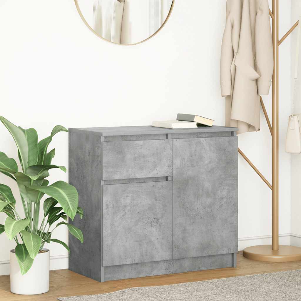 Credenza con Cassetto Grigio Cemento 71x35x65 cm in Truciolato - homemem39