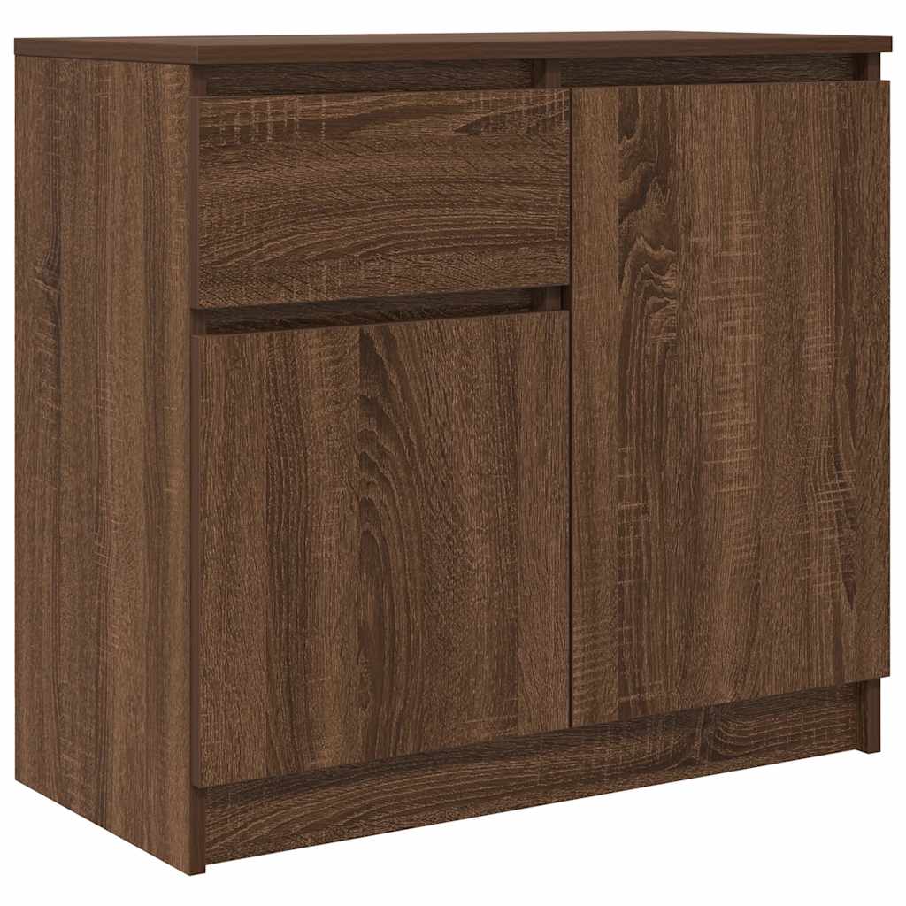 Credenza con Cassetto Rovere Marrone 71x35x65 cm in Truciolato - homemem39