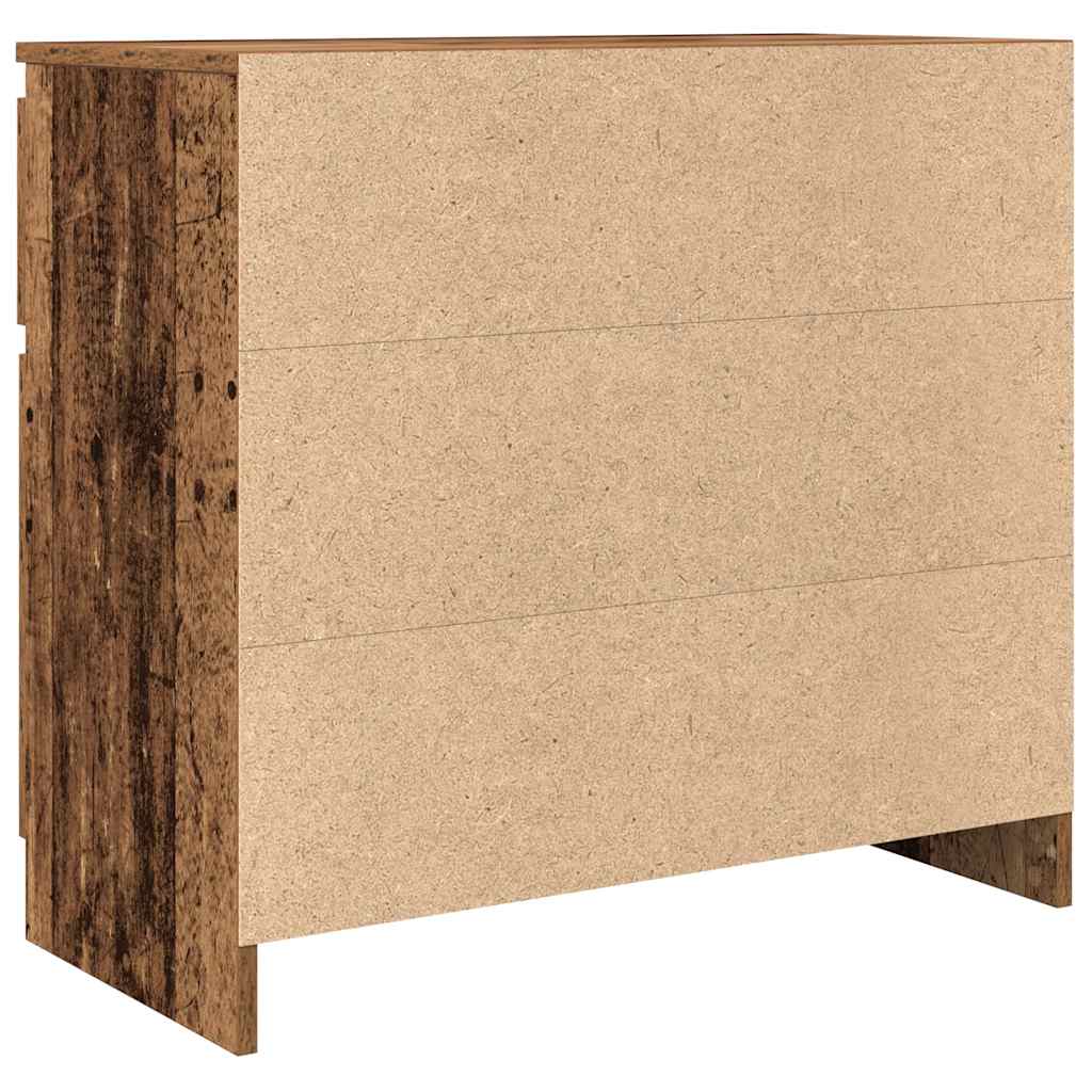 Credenza con Cassetto Legno Antico 71x35x65 cm in Truciolato - homemem39