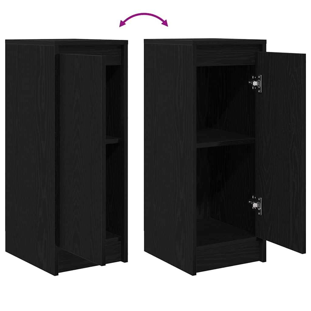 Credenza Rovere Nero 29,5x34x76 cm in Legno Multistrato - homemem39