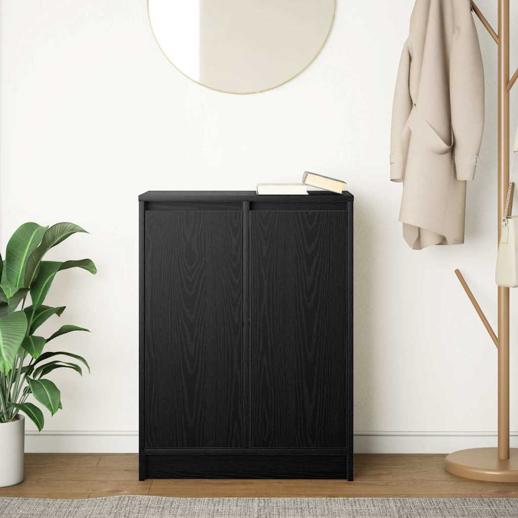 Credenza Rovere Nero 57x34x76 cm in Legno Multistrato - homemem39