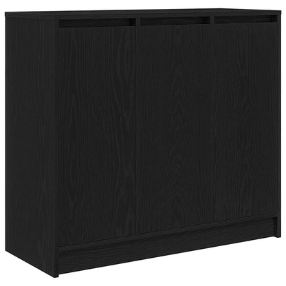 Credenza Rovere Nero 85x34x76 cm in Legno Multistrato - homemem39