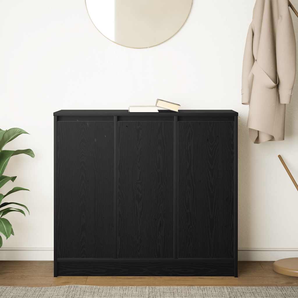 Credenza Rovere Nero 85x34x76 cm in Legno Multistrato - homemem39