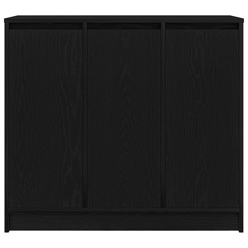 Credenza Rovere Nero 85x34x76 cm in Legno Multistrato - homemem39