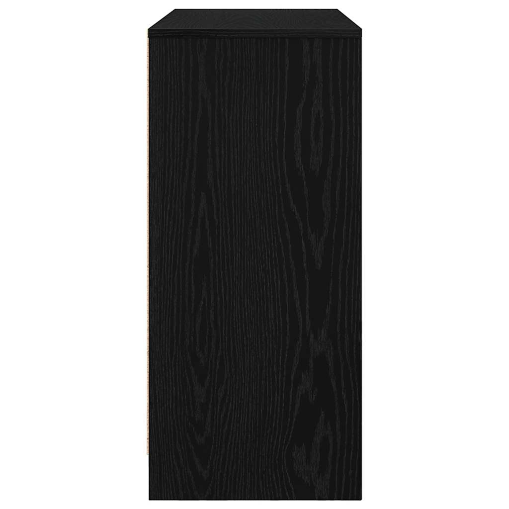 Credenza Rovere Nero 85x34x76 cm in Legno Multistrato - homemem39