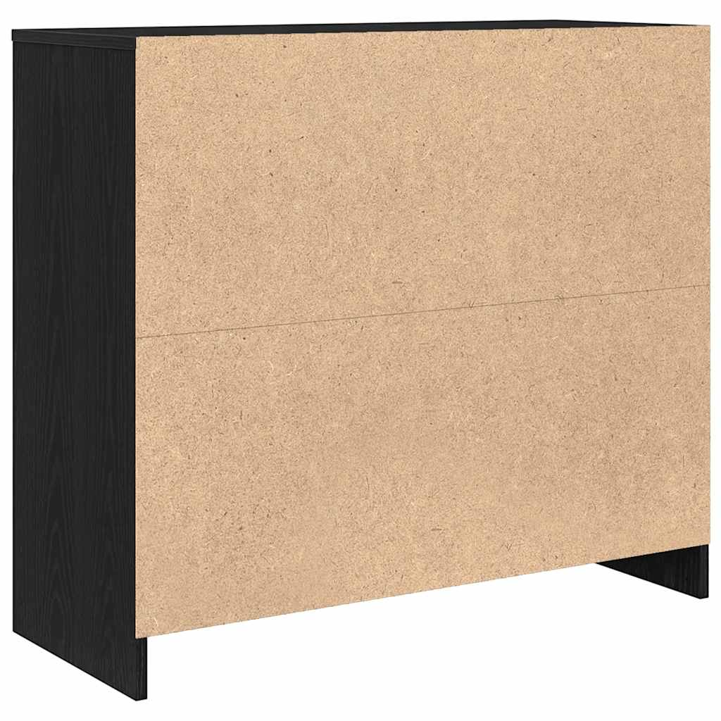 Credenza Rovere Nero 85x34x76 cm in Legno Multistrato - homemem39