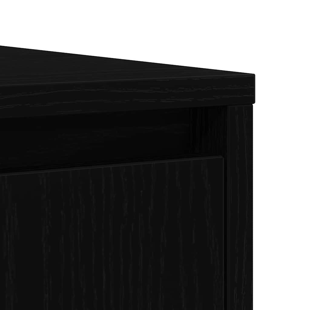 Credenza Rovere Nero 85x34x76 cm in Legno Multistrato - homemem39