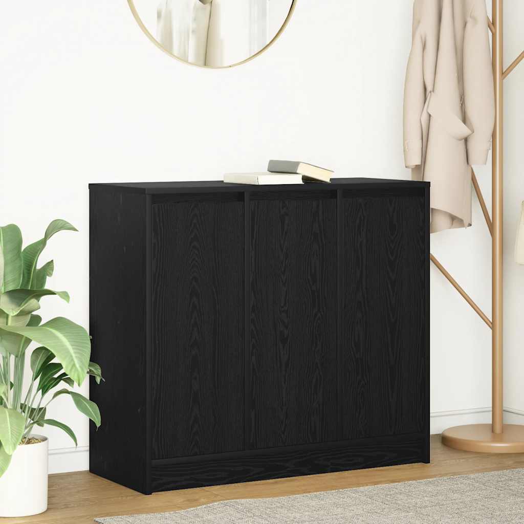 Credenza Rovere Nero 85x34x76 cm in Legno Multistrato - homemem39