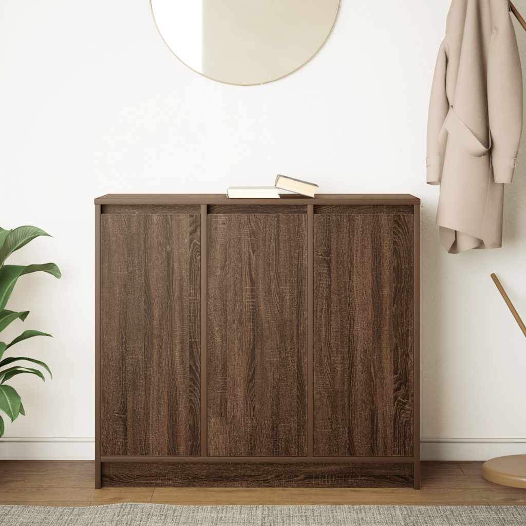 Credenza Rovere Marrone 85x34x76 cm in Legno Multistrato - homemem39