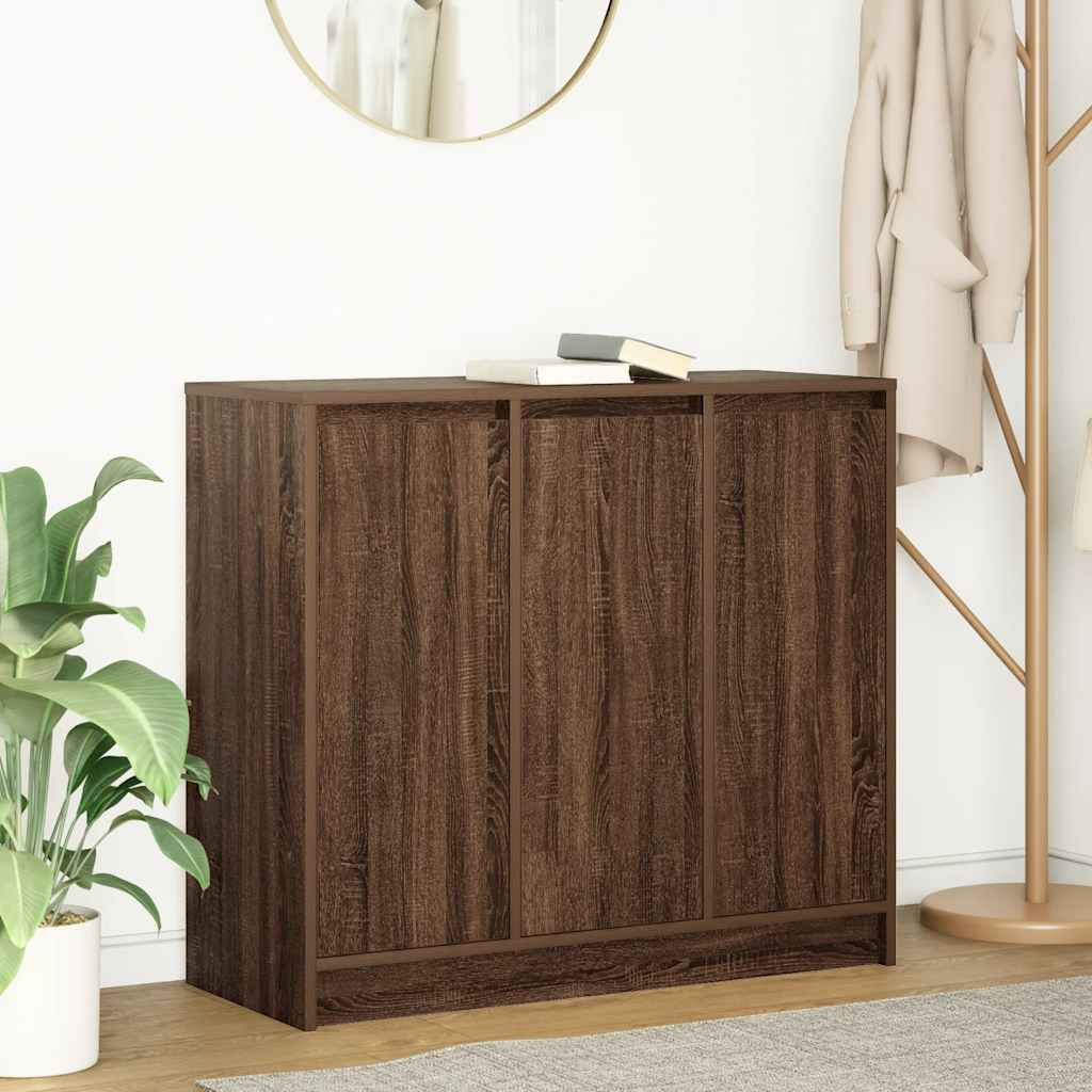 Credenza Rovere Marrone 85x34x76 cm in Legno Multistrato - homemem39