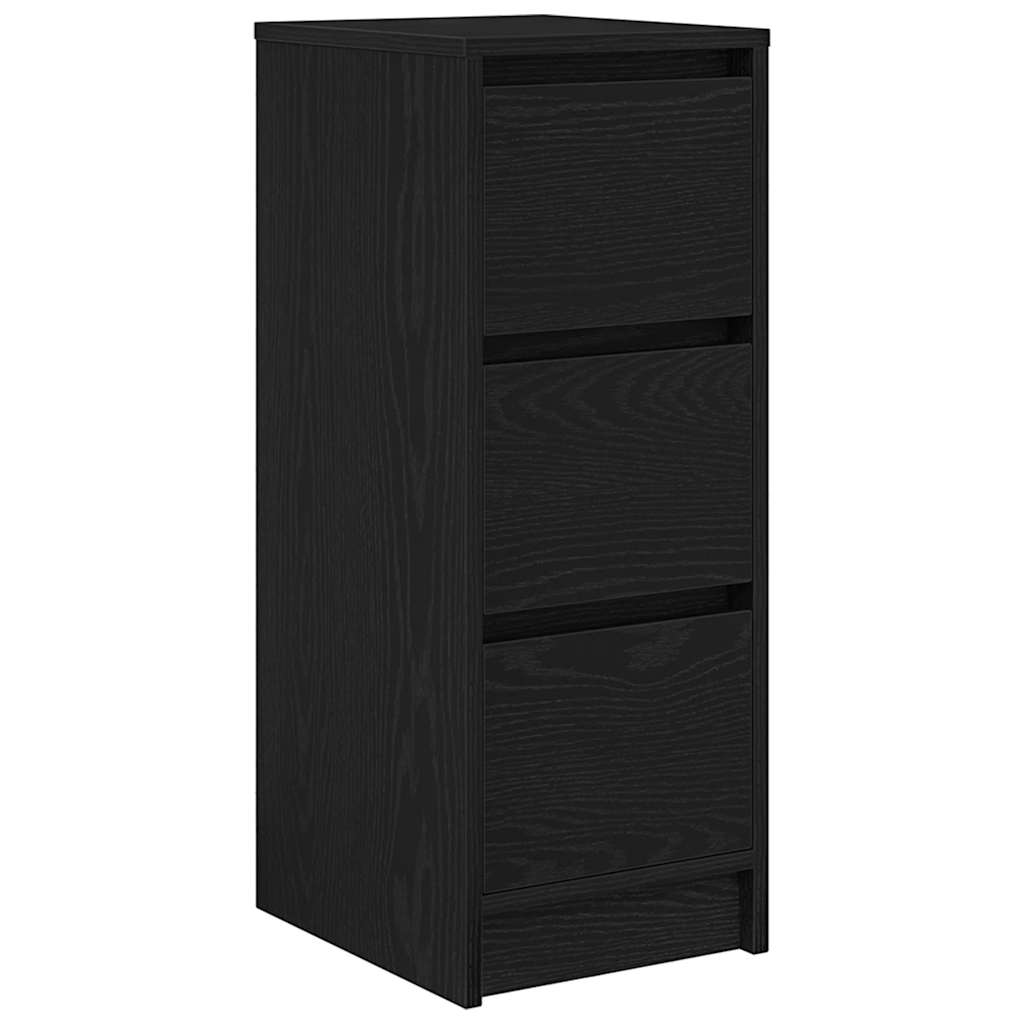 Credenza Rovere Nero 29,5x34x76 cm in Legno Multistrato