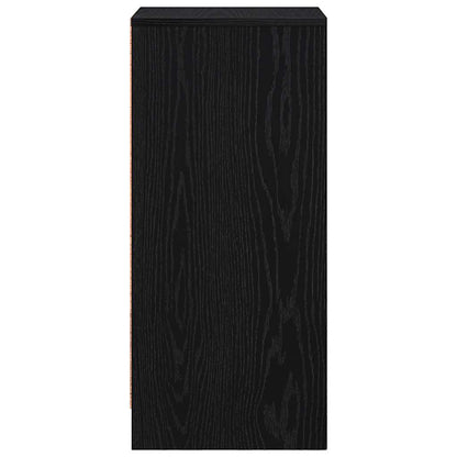 Credenza Rovere Nero 29,5x34x76 cm in Legno Multistrato