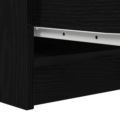 Credenza Rovere Nero 29,5x34x76 cm in Legno Multistrato