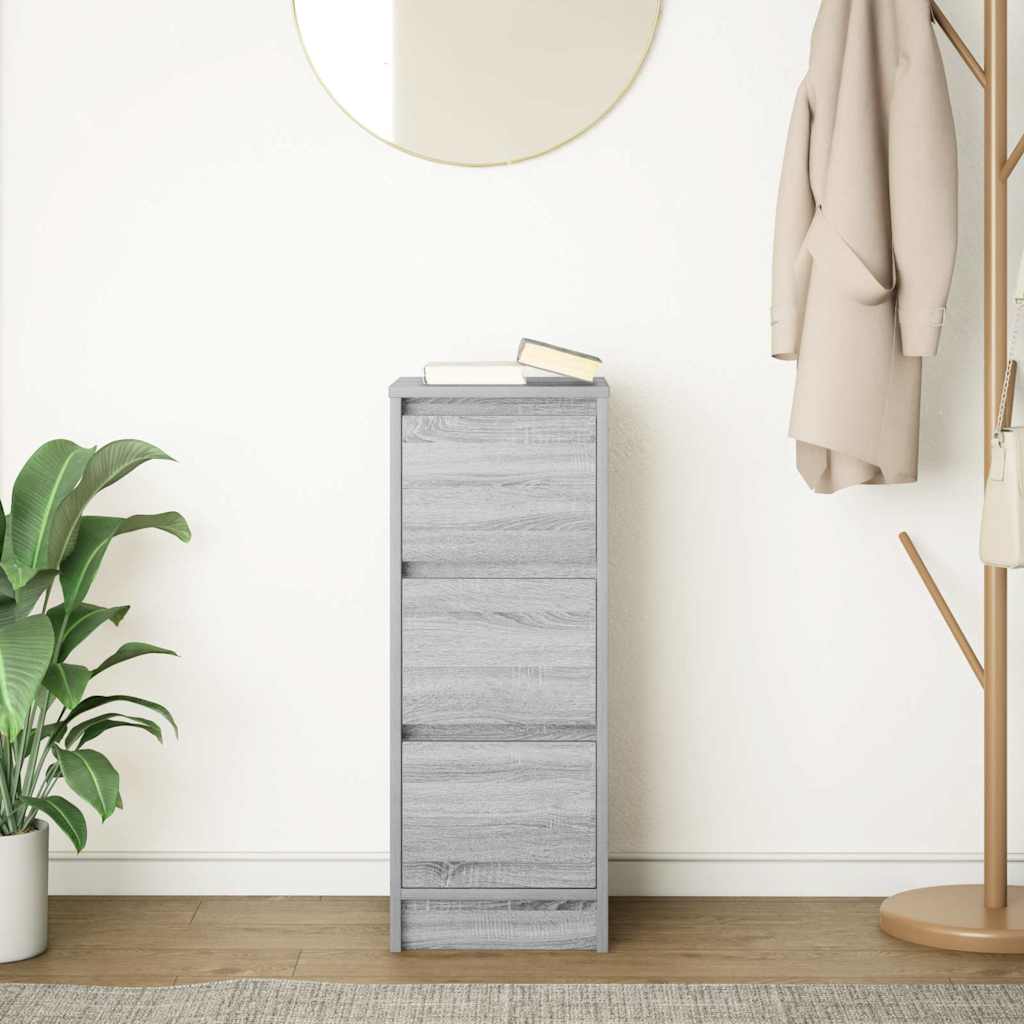 Credenza Grigio Sonoma 29,5x34x76 cm in Legno Multistrato