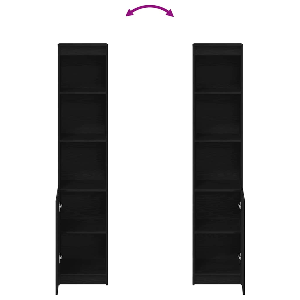 Credenza Rovere Nero 37,5x35x180 cm in Legno Multistrato - homemem39