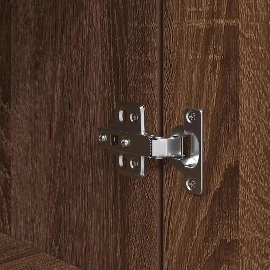 Credenza Rovere Marrone 37,5x35x180 cm in Legno Multistrato - homemem39