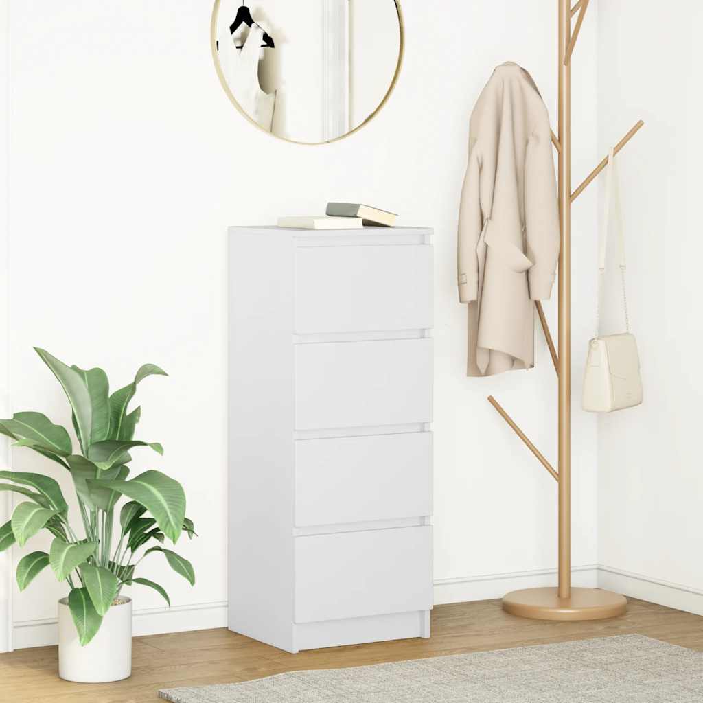 Credenza Bianca 37,5x35x99 cm in Legno Multistrato - homemem39