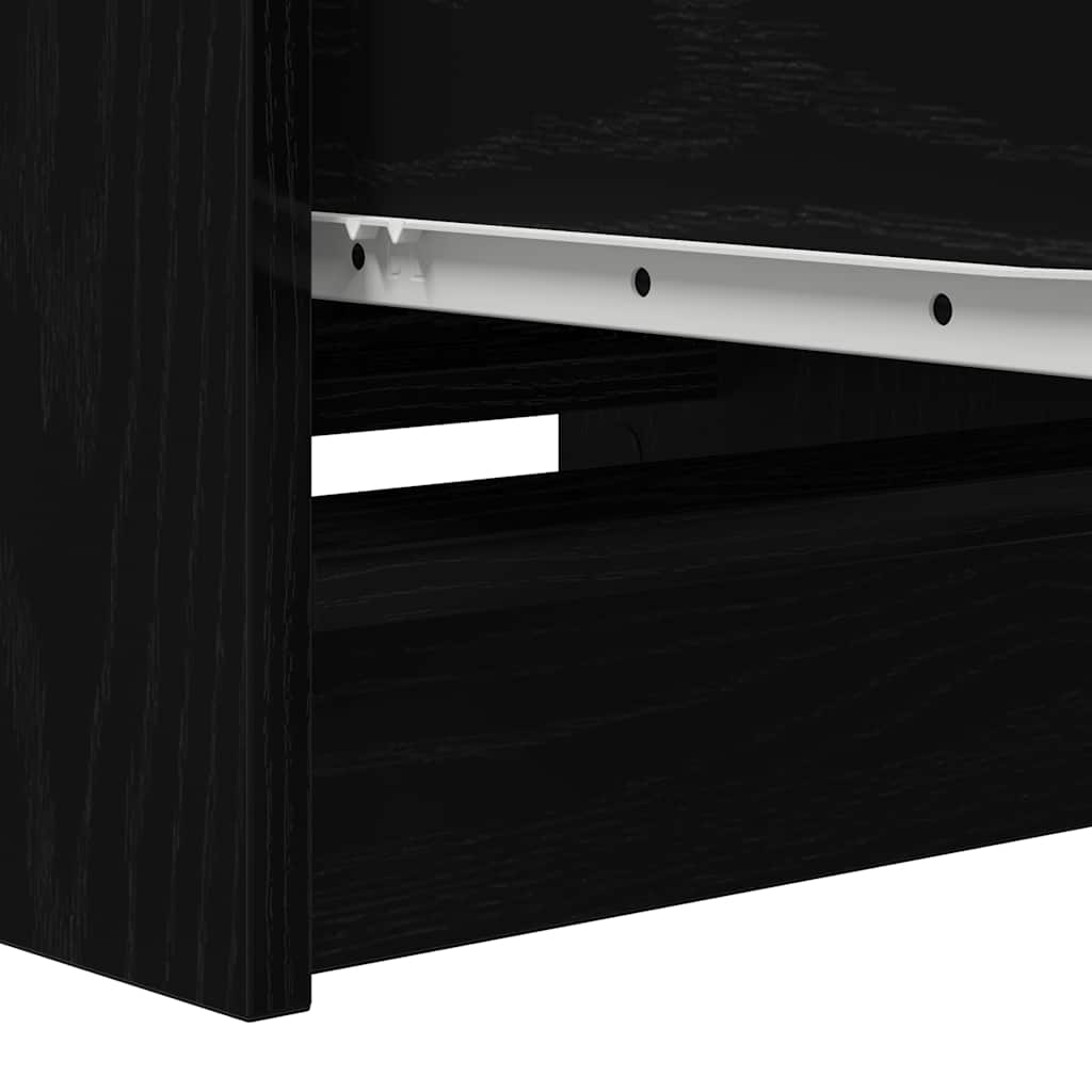 Credenza Rovere Nero 37,5x35x99 cm in Legno Multistrato - homemem39