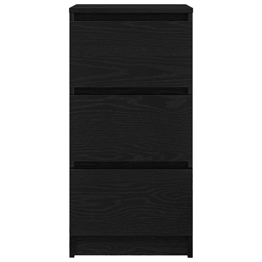 Credenza Rovere Nero 37,5x35x76 cm in Legno Multistrato - homemem39