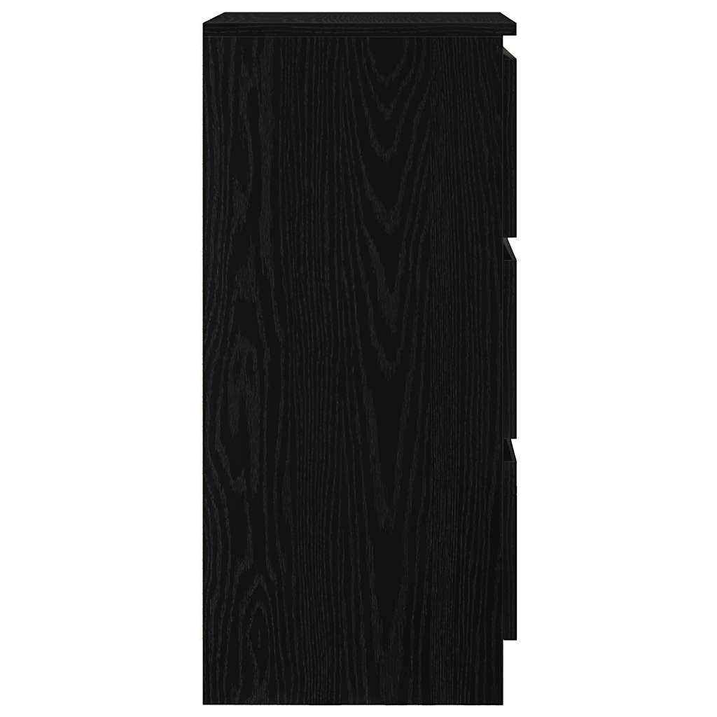 Credenza Rovere Nero 37,5x35x76 cm in Legno Multistrato - homemem39