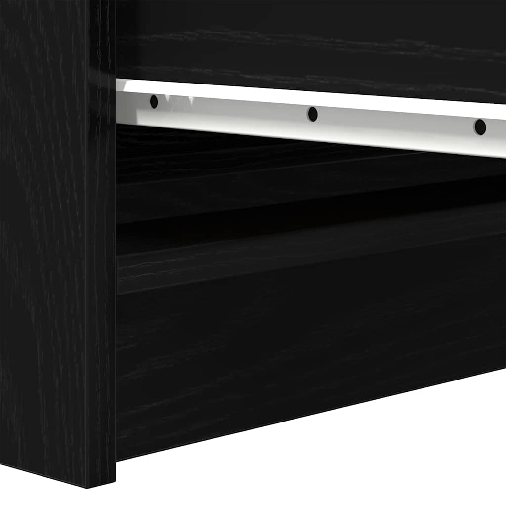 Credenza Rovere Nero 37,5x35x76 cm in Legno Multistrato - homemem39