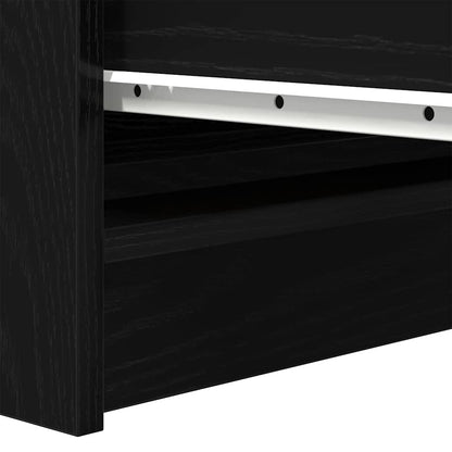 Credenza Rovere Nero 37,5x35x76 cm in Legno Multistrato - homemem39