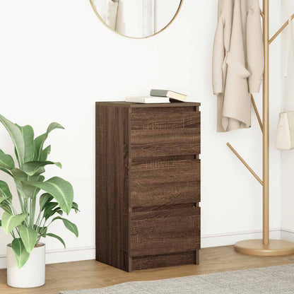 Credenza Rovere Marrone 37,5x35x76 cm in Legno Multistrato - homemem39