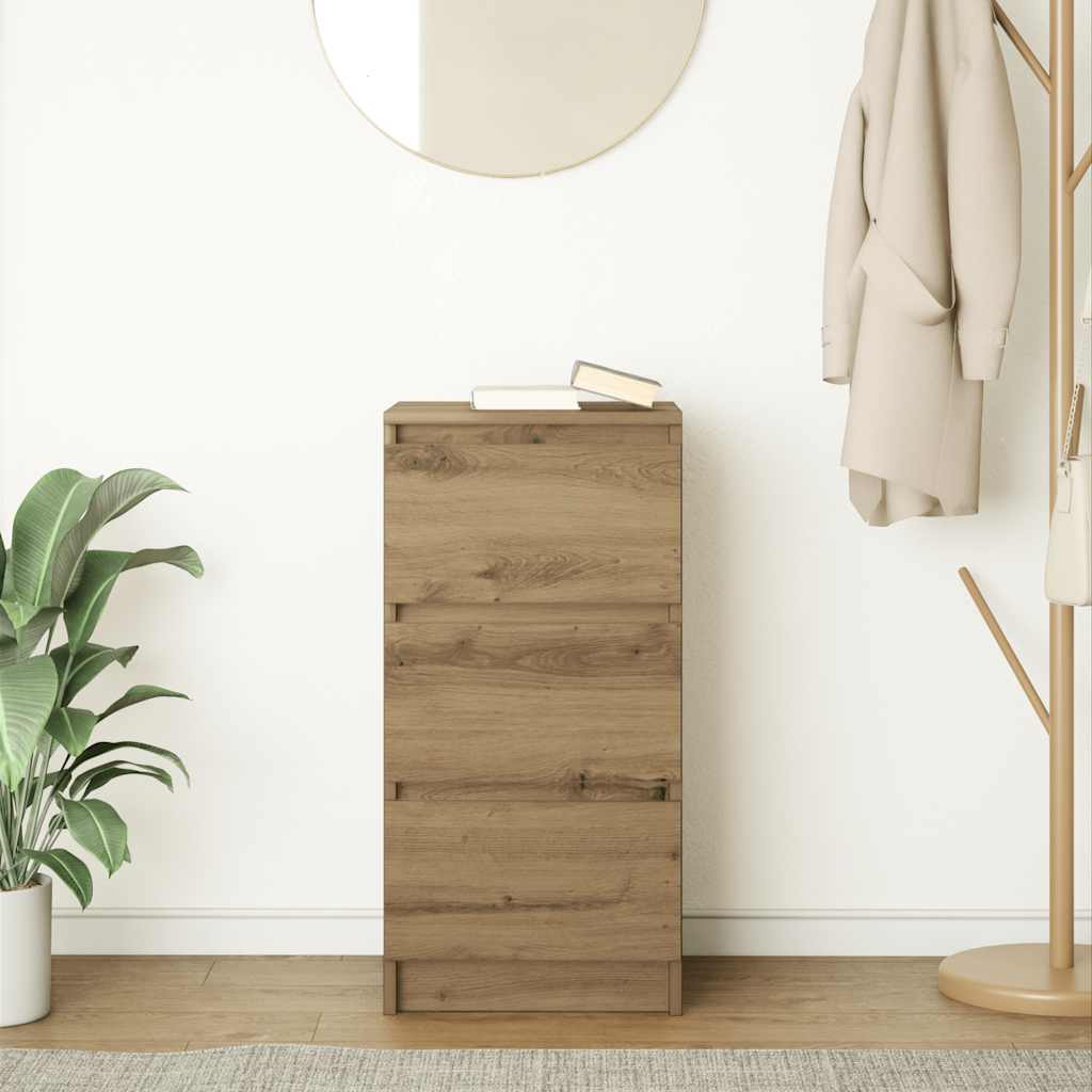 Credenza Rovere Artigianale 37,5x35x76 cm in Legno Multistrato