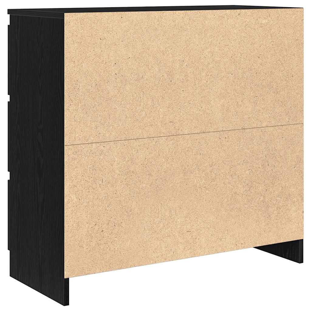 Credenza Rovere Nero 80x35x76 cm in Legno Multistrato - homemem39