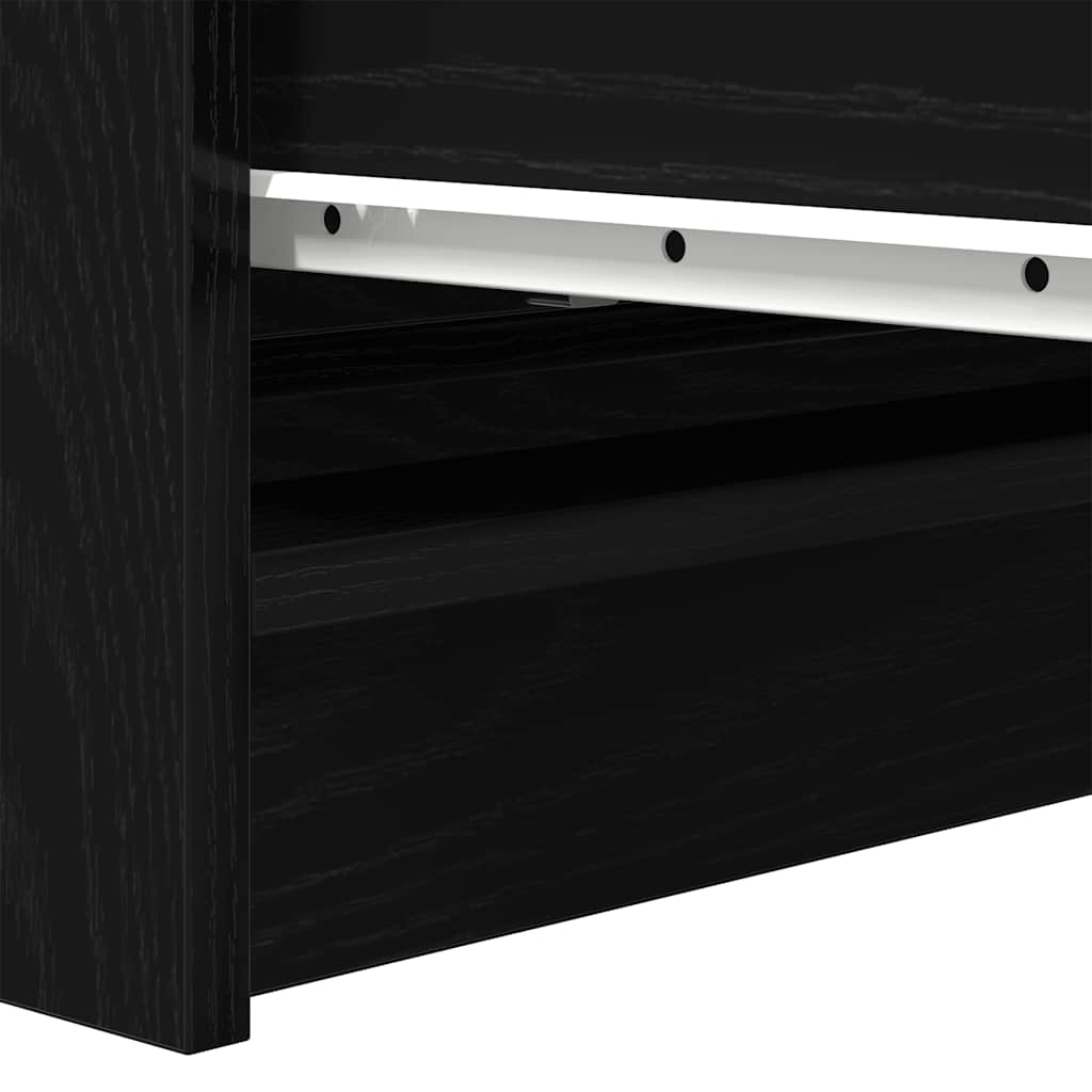 Credenza Rovere Nero 80x35x76 cm in Legno Multistrato - homemem39