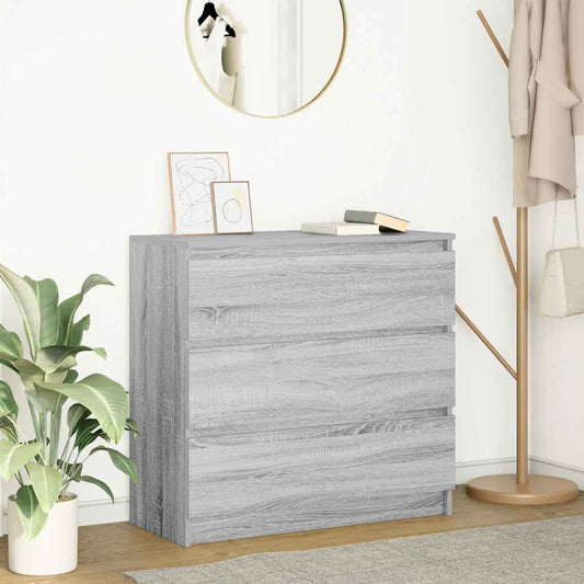 Credenza Grigio Sonoma 80x35x76 cm in Legno Multistrato