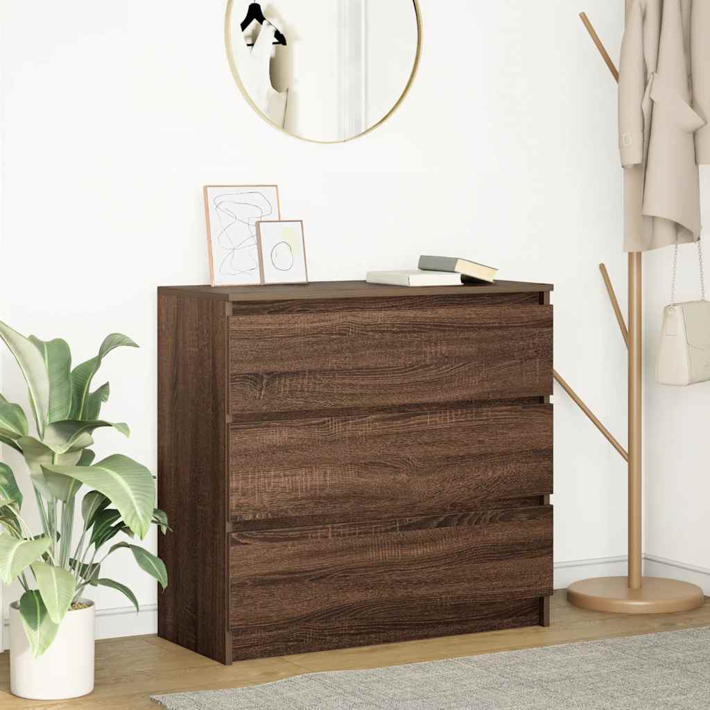 Credenza Rovere Marrone 80x35x76 cm in Legno tecnico - homemem39