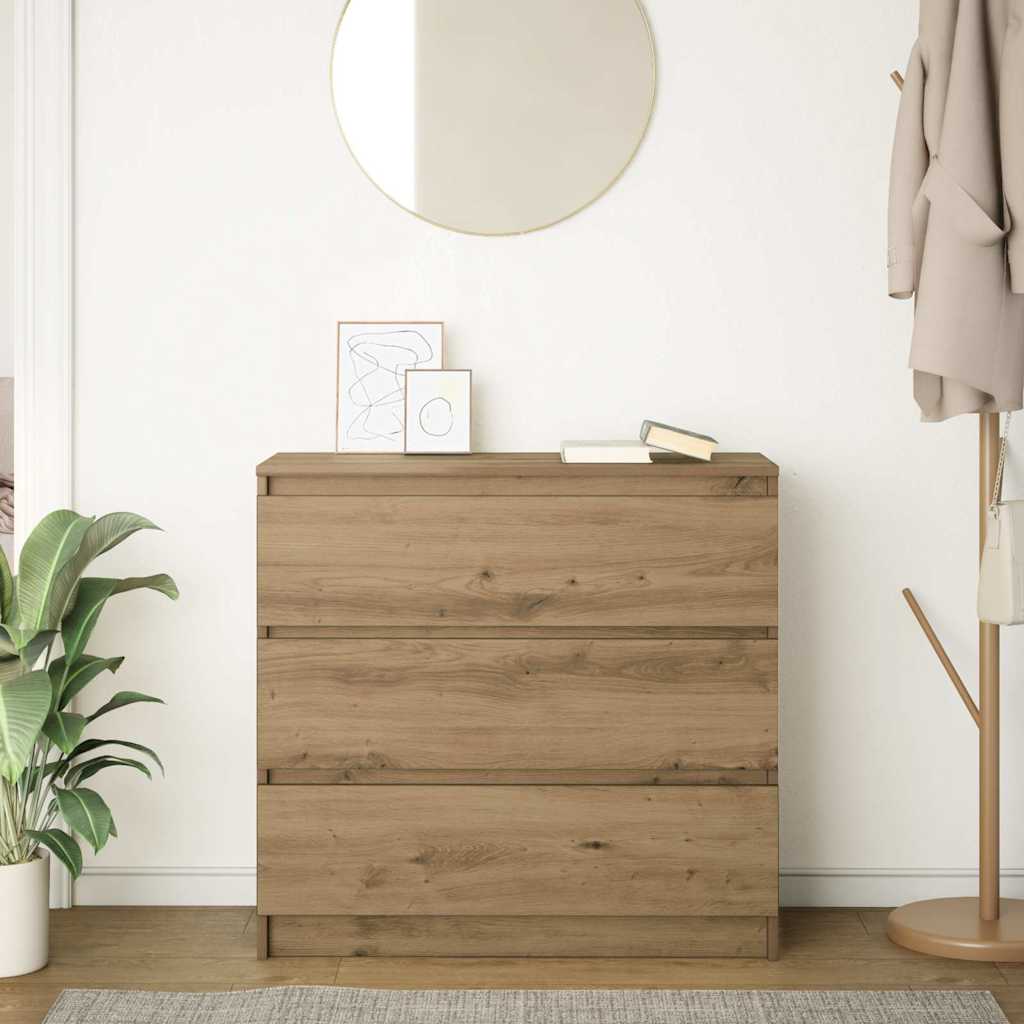 Credenza Rovere Artigianale 80x35x76 cm in Legno Multistrato - homemem39