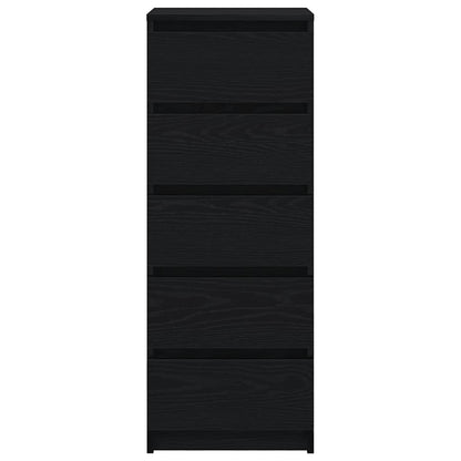 Credenza con Cassetti Rovere Nero 37,5x35x99 cm Truciolato - homemem39