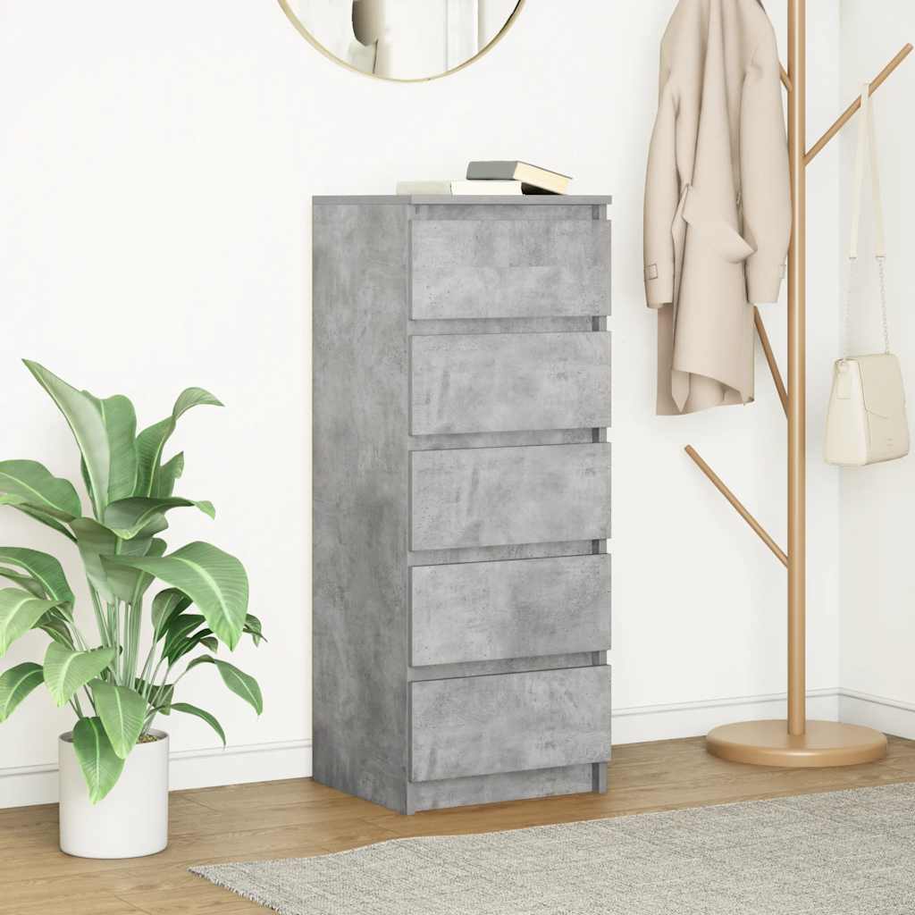 Credenza con Cassetti Grigio Cemento 37,5x35x99cm in Truciolato - homemem39