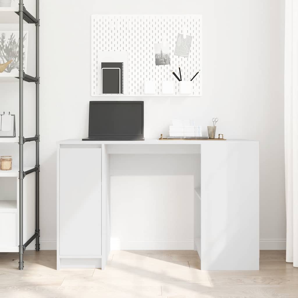 Scrivania Bianca 120x42x76 cm in Legno Multistrato - homemem39