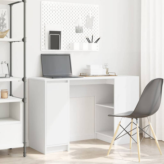 Scrivania Bianca 120x42x76 cm in Legno Multistrato - homemem39
