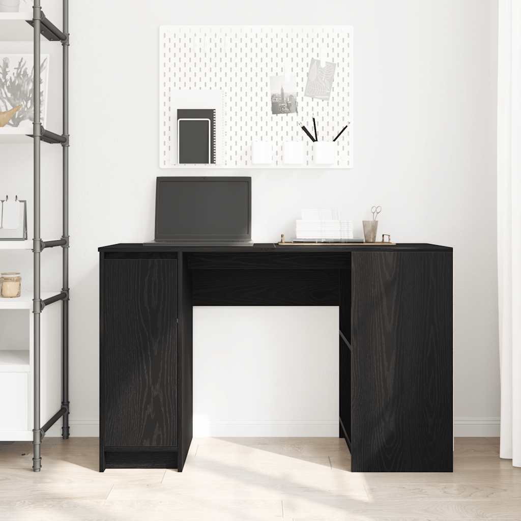 Scrivania Rovere Nera 120x42x76 cm in Legno Multistrato - homemem39