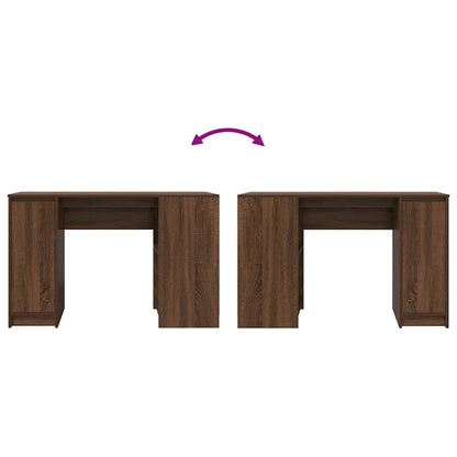 Scrivania Rovere Marrone 120x42x76 cm in Legno Multistrato - homemem39