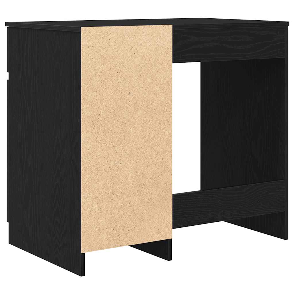 Scrivania Rovere Nera 86x49x76 cm in Legno Multistrato - homemem39