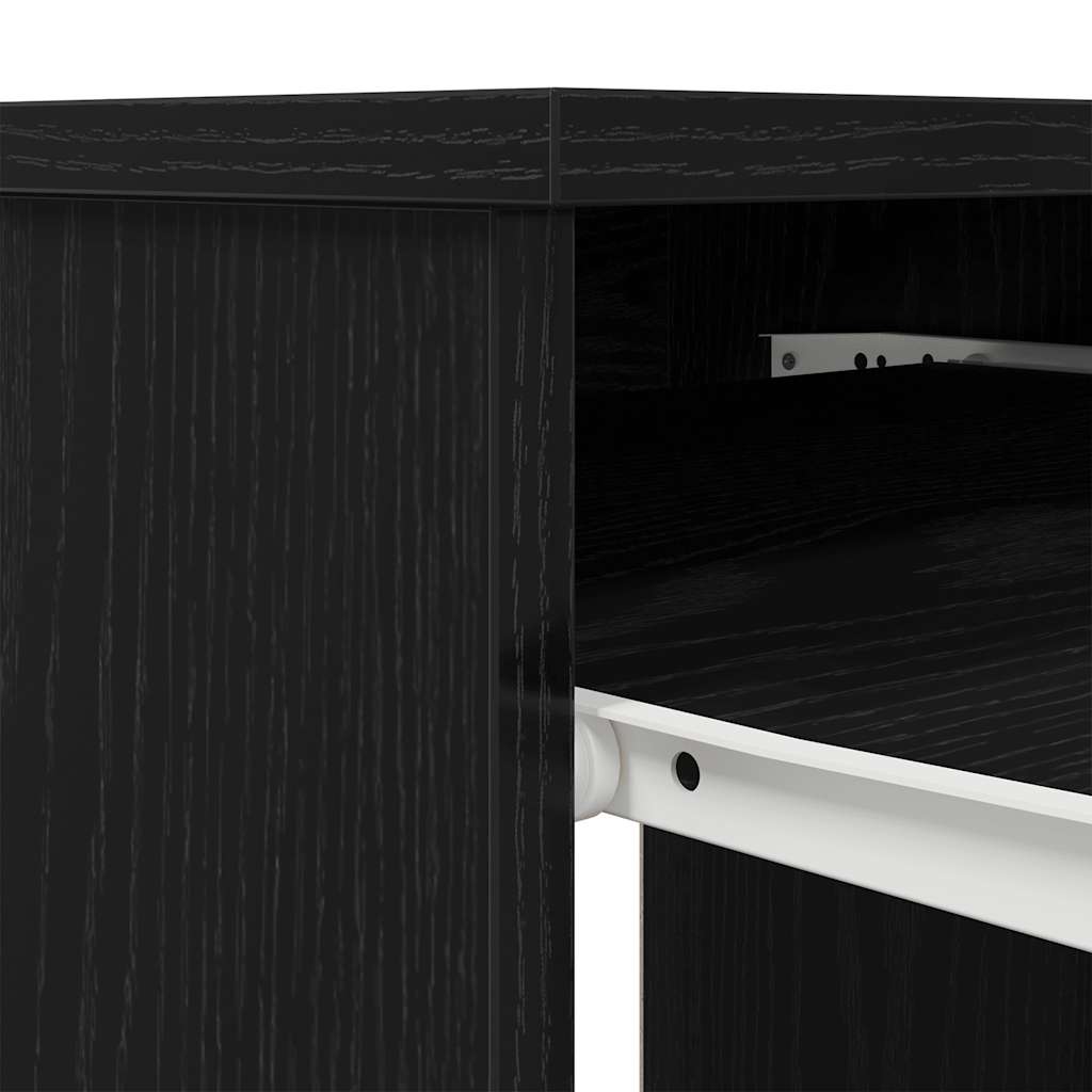 Scrivania Rovere Nera 86x49x76 cm in Legno Multistrato - homemem39