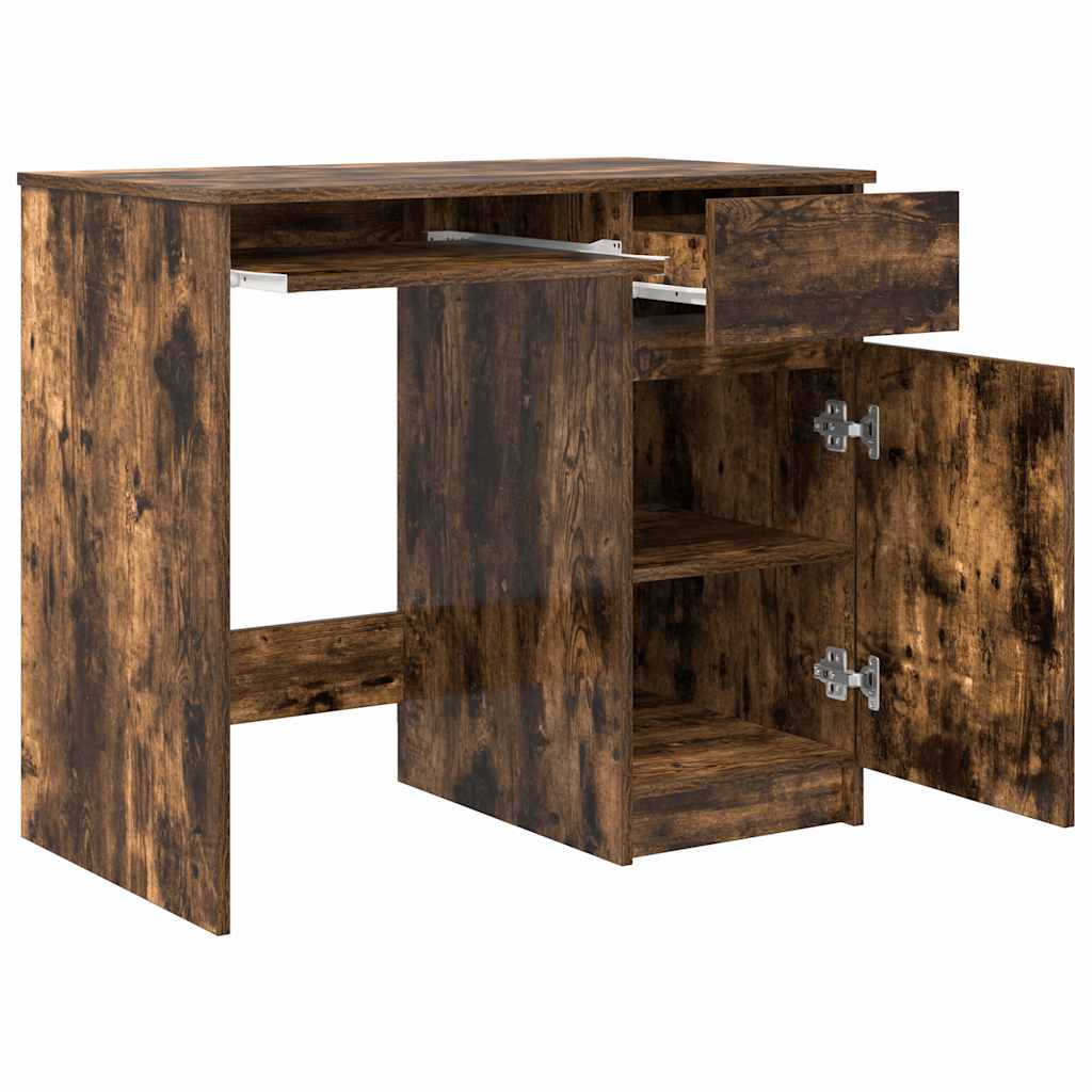 Scrivania Rovere Fumo 86x49x76 cm in Legno Multistrato - homemem39