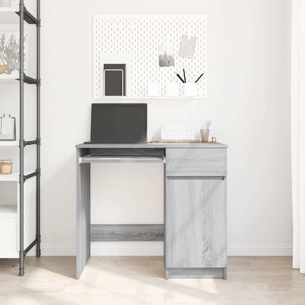 Scrivania Grigio Sonoma 86x49x76 cm in Legno Multistrato - homemem39