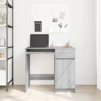 Scrivania Grigio Sonoma 86x49x76 cm in Legno Multistrato - homemem39