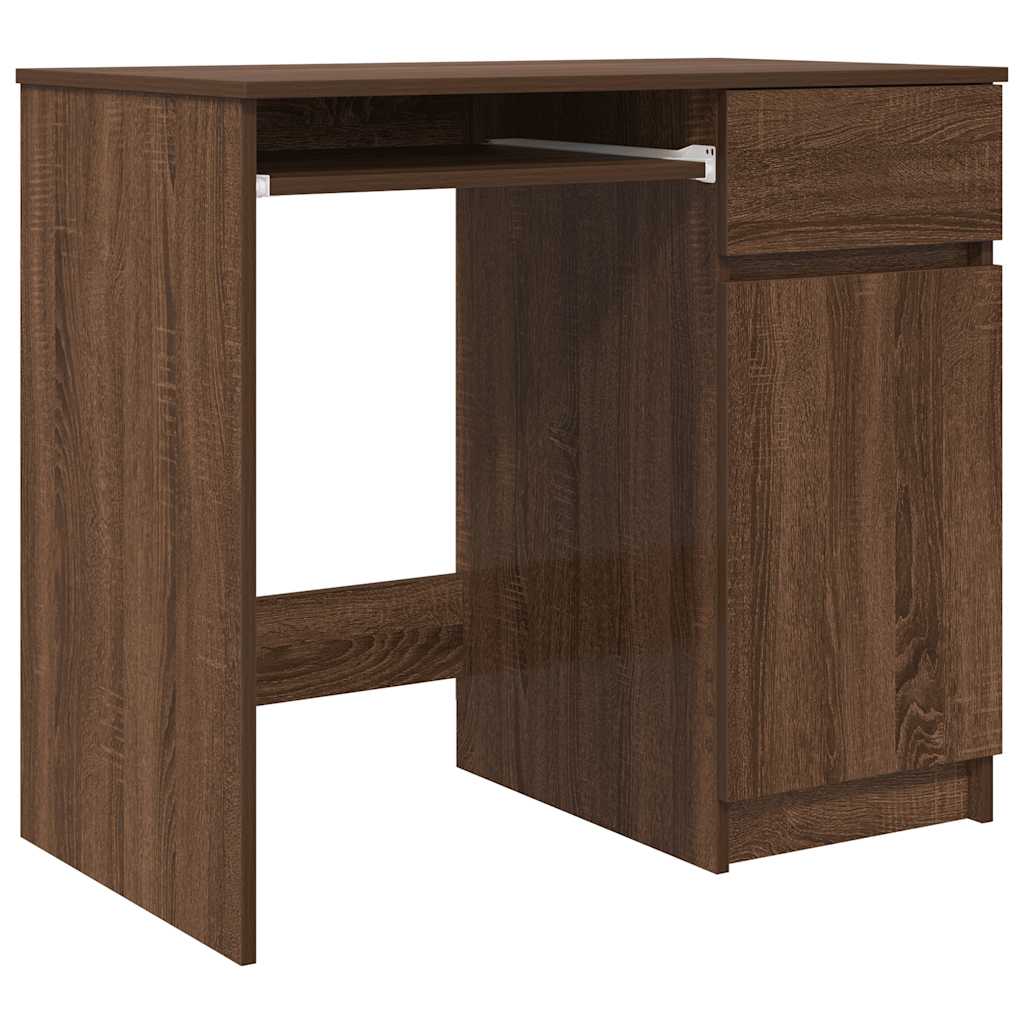 Scrivania Rovere Marrone 86x49x76 cm in Legno Multistrato - homemem39