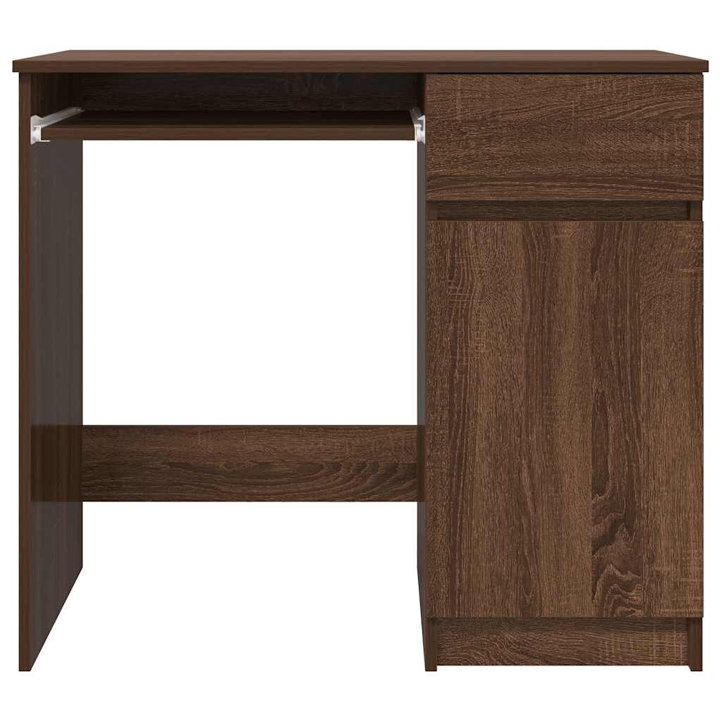 Scrivania Rovere Marrone 86x49x76 cm in Legno Multistrato - homemem39