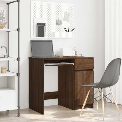 Scrivania Rovere Marrone 86x49x76 cm in Legno Multistrato - homemem39