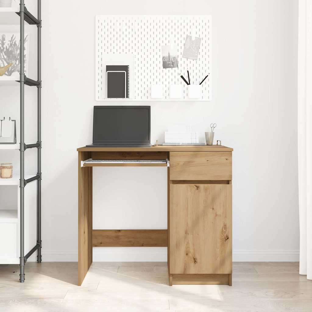 Scrivania Rovere Artigianale 86x49x76 cm in Legno Multistrato - homemem39